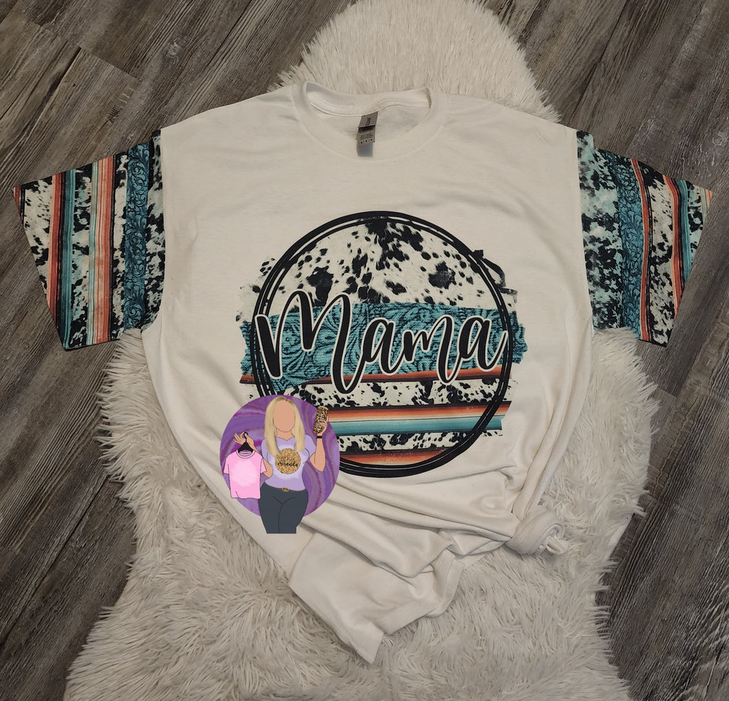 Mama cowhide and turquoise